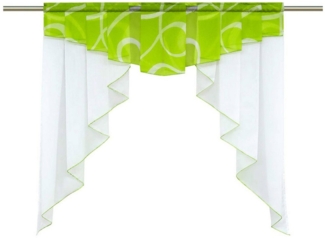 Refttenw Scheibengardine Modern Gardinen Kurz Bistrogardinen mit Kräuselband/ Tunnelzug, Grün-80*80cm