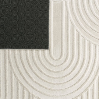 TT Home Teppich 10-515-4_80X150_Creme_Rechteckig, Rechteckig, Höhe: 14 mm, Wohnzimmer Teppich Esszimmer Kurzflor Geometrische Optik Skandi Boho U