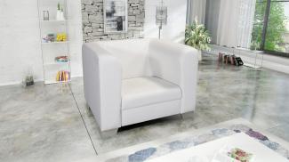 Edler Loungesessel Chicago in Kunstleder weiss Couch Polstersofa Sofa Sessel