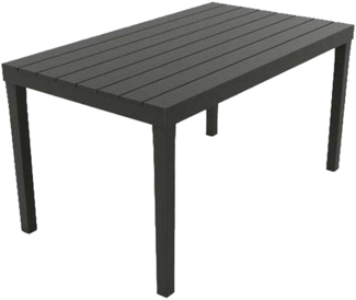 Dmora Außentisch Asar, rechteckiges Esszimmerregal, Mehrzweck-Gartentisch für drinnen und draußen, 100 % Made in Italy, 138 x 78 x 72 cm, Anthrazit