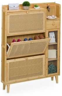Schuhschrank mit Rattanoptik 5 Fächer 10050459