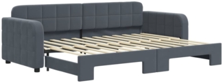 vidaXL Tagesbett Ausziehbar Dunkelgrau 80x200 cm Samt 3196923