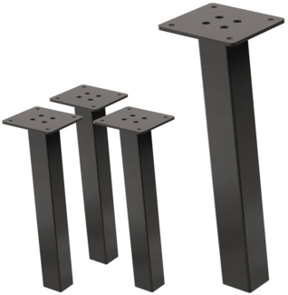 ML-DESIGN Tischbein 4er Set Tischkufen schräg Möbelfüße und Tischgestell aus Stahl I-Form, Bankkufen 30cm Dunkelgrau glänzend Möbelbeine 96° Neigung