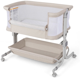 COSTWAY Beistellbett, Babybett 6-fach höhecerstellbar, faltbar