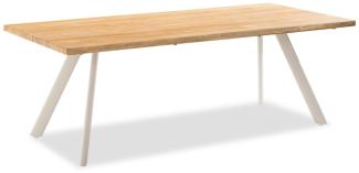 Solid Dining Tisch braun Teak Massivholz