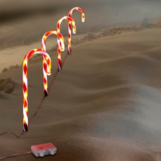 HAC24 LED-Lichterkette LED Zuckerstange Weihnachtsdeko Leuchtstab Gartenleuchtstäbe, mit Timerfunktion