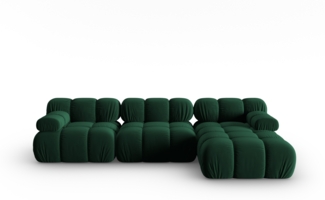 Micadoni Modulares Ecksofa Bellis 4-Sitzer Rechts Samt Bluvel Flaschengrün