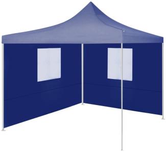 vidaXL Profi-Partyzelt Faltbar mit 2 Seitenwänden 2×2m Stahl Blau 48878