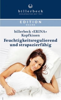 billerbeck 3-Kammer-Kopfkissen Erina 3-K, Kissen ist Allergiker freundlich (Hausstauballergiker), Füllung: Außenkammer: 90% Daunen, 10% Federn. Füllung Innenkammer: 85% Federn, 15% Daunen, Bezug: 100% Baumwolle, Bauchschläfer, Rückenschläfer, Seitensch...