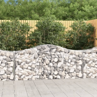 vidaXL Gabionen mit Hochbogen 7 Stk. 200x50x80/100 cm Verzinktes Eisen 3145624