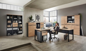 Winkel-Schreibtisch MEMPHIS Artisan Eiche - Metallgestell 229 x 170 cm