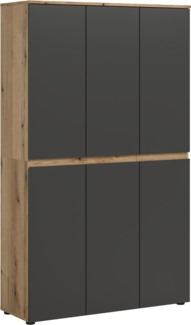 Universalschrank (B/H/T: 105x175x37 cm) in anthrazit und Evoke Oak Nachbildung