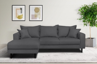 Home affaire Ecksofa VEYRAS L-Form, hoher Sitzkomfort, Maße B/T/H: 230/150/76 cm, mit Wellenunterfederung, incl. Rückenkissen und Zierkissen