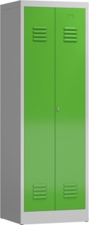 Steelboxx Spind Spind Spindschrank 2 Abteile mittig schließend 180x60x50mm (1-St) Komplett verschweißt und montiert, keine Montage erforderlich