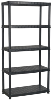 vidaXL Lagerregal 5-Tier Schwarz 91,5x45,7x185 cm Kunststoff 147686