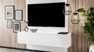 AX LIVING TV-Kommode ZIVOLLI B160xT40xH34 cm hängender TV-Schrank für Wandmontage weiß