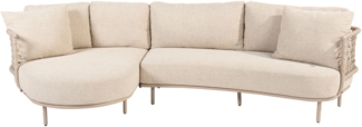4Seasons-Sardinia Lounge 2-Sitzer Sofa Arml. links latte und Sardinia Chaise Lounge Arml. rechts latt