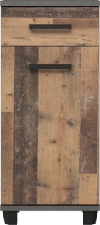 FORTE Veris Kommode, Holzwerkstoff, Grau/Braun, 40,2 x 90,8 x 34,8 cm