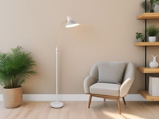 Retro Stehlampe TRAVELLER mit Flexarm, Grau-Gold Höhe 145cm