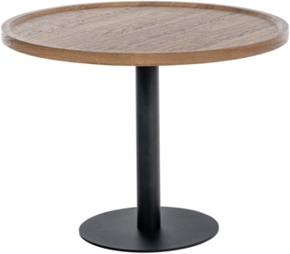 CLP Beistelltisch Aspen runde Tischplatte mit schwarzem Metallgestell,braun L