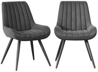 HawthyHome Esszimmerstuhl bequeme Polsterstühle Küchenstuhl, (2 St), mit Rückenlehne Metallbeine, 2er Set