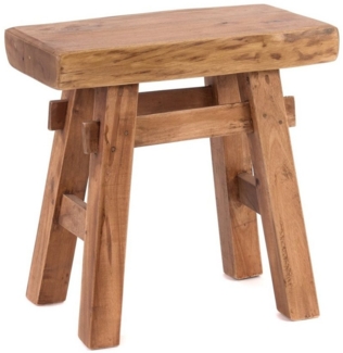 DESIGN DELIGHTS RUSTIKALER Holz HOCKER Vintage 40" | Recycling Hartholz, 43 x 45 x 27 cm (HxBxT) | Sitzhocker aus Massivholz, Schemel | Farbe: 08 honigfarben gewachst