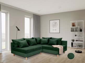 COLLECTION AB Ecksofa L-Form, Ecksofa,Ottomane rechte Seite montierbar,Komfortablen bonnelfederkern