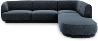 Micadoni 6-Sitzer Ecke rechts Sofa Miley | Beinfarbe Black Plastic, Königsblau, Chenille