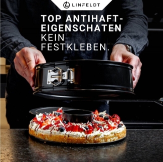 LINFELDT Springform Backform Auslaufsicher & Antihaft Kuchenform mit Ring ⌀ 28 / 26, Teflon - Beschichtung