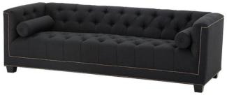 Casa Padrino Luxus Sofa 3 Sitzer Schwarz - Hotel Einrichtung