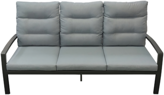 BONDINO Sofa, 3-Sitzer, inklusive Kissen in hellgrau, Gestell: Aluminium anthrazit