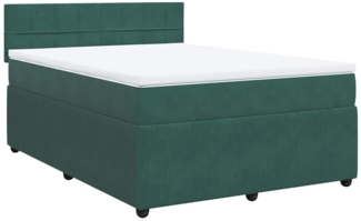 vidaXL Boxspringbett mit Matratze Dunkelgrün 160x200 cm Samt 3287785