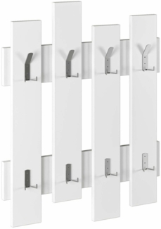 Dmora Garderobe/Kleiderbügel Astratto, Kleiderhalter, Wand-Kleiderständer-Struktur, Wandgarderobe, 64x4 h79 cm, Weiß