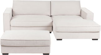 Ecksofa RENDERS Stoff Hellbeige mit Ottomane 3-Sitzer linksseitig