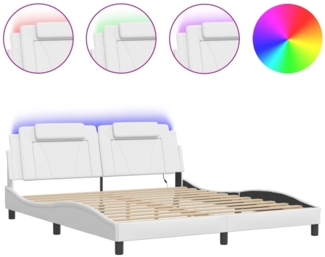 vidaXL Bettgestell "Viana" mit LED ohne Matratze Schwarz und Weiß 180x200 cm 3214037