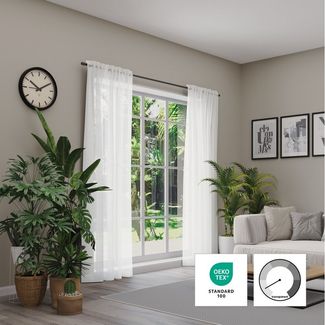 Neutex for you! Vorhang Kiss (1 St), Multifunktionsband, halbtransparent, Jacquard, Uni in natürlicher Optik, nach Maß