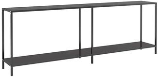 Konsolentisch, Beistelltisch, Konsole Schwarz 220x35x75,5 cm Hartglas