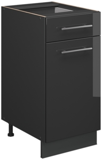 Küchenunterschrank Fame-Line Anthrazit Hochglanz 40 cm ohne Arbeitsplatte Vicco