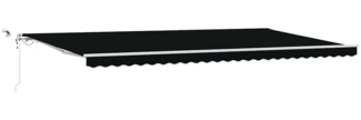 vidaXL Einziehbare Markise Schwarz 600 × 300 cm Stoff, Metall 3331632