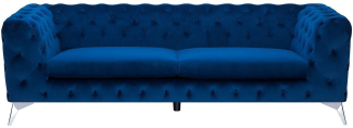 3-Sitzer Sofa Samtstoff dunkelblau SOTRA