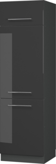 Kühlumbauschrank Fame-Line Anthrazit Hochglanz 60 cm Vicco
