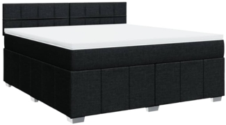 vidaXL Boxspringbett mit Matratze Schwarz 180x200 cm Stoff 3287149