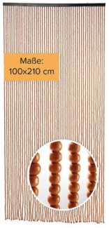 Kobolo Türvorhang Perlenvorhang CHOCO Holzperlen braun 50 Stränge, Ösen (1 St), halbtransparent