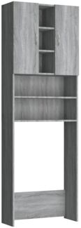 Waschmaschinenschrank, Waschküchenschrank Grau Sonoma 64x25,5x190 cm de7948