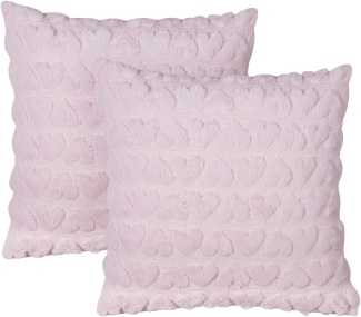 Kissen 2er Set Herzmotiv ASTRANTIA 45 x 45 cm Rosa