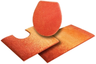 Grund Badematte Mistral, Höhe 20 mm, rutschhemmend beschichtet, fußbodenheizungsgeeignet, Kunstfaser, rechteckig, 3-tlg. Stand-WC Set, meliertes Design, Ombré-Look, auch als 3 teiliges Set, Made in Europe