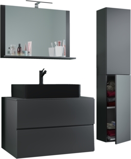 VCM Badmöbel Waschtisch Lendas 919559 Anthrazit H. 150 x B. 114 x T. 52 cm
