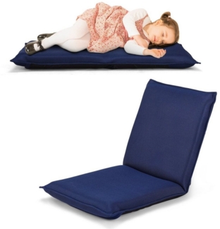 COSTWAY Bodenstuhl mit 6- stufig Verstellbarer Rückenlehne Marineblau