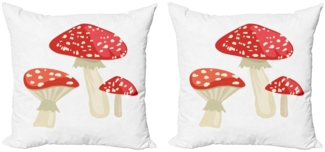 Abakuhaus Kissenbezüge Modern Accent Doppelseitiger Digitaldruck, (2 Stück), Pilz Einfache Karikatur Toadstool