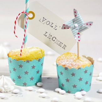 Frau WUNDERVoll Muffinform Muffin Backformen, klein Durchmesser 5 cm, türkis, (50-tlg)